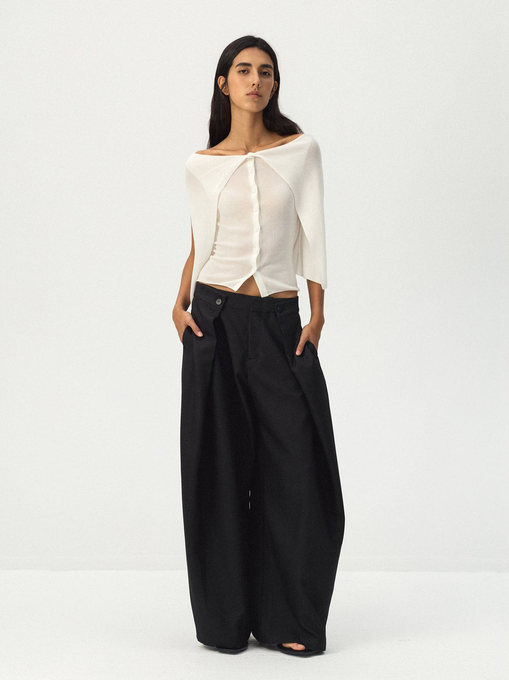 Cool Girl Draped Pant in Black