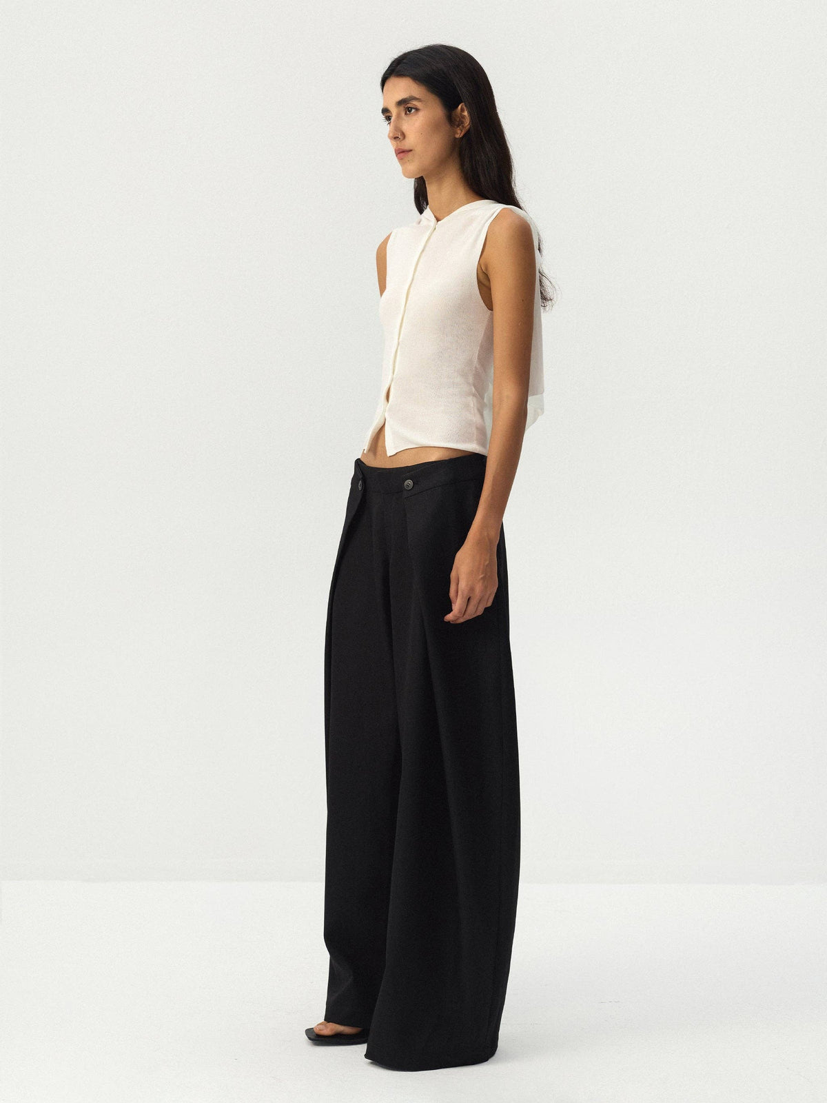 Cool Girl Draped Pant in Black