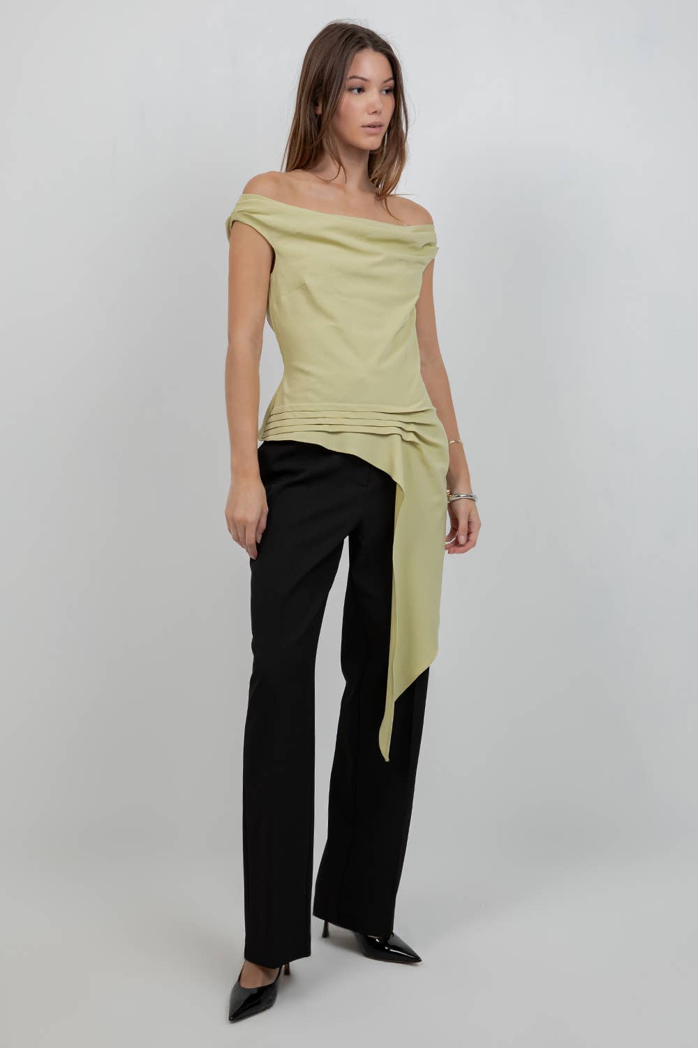 Yvonne Top in Green Fig