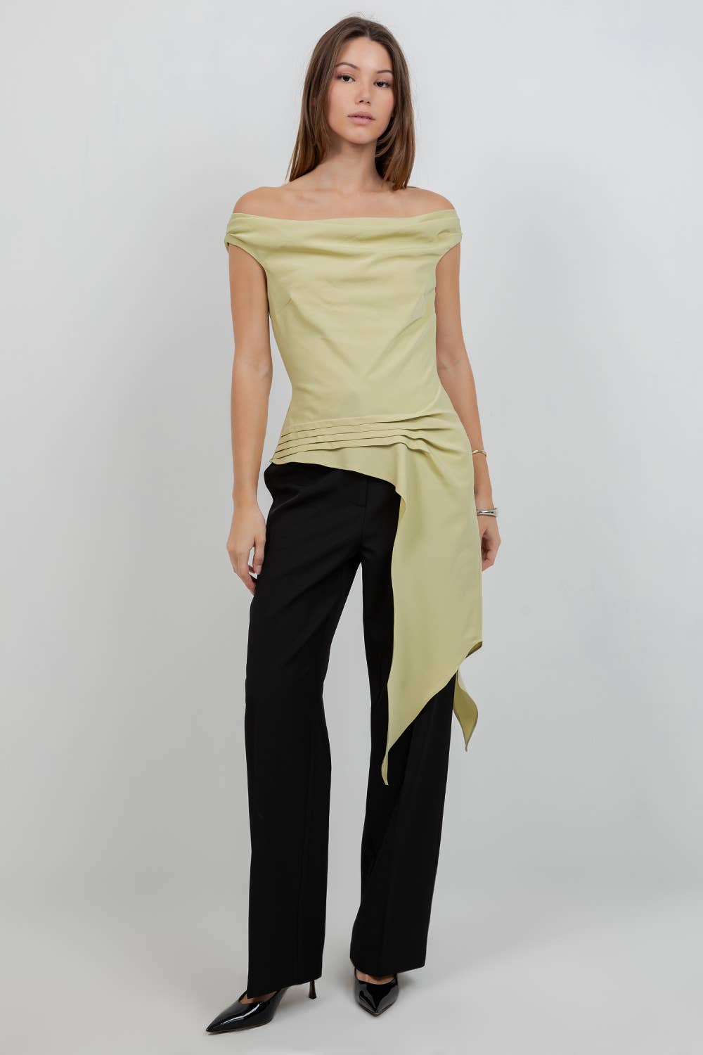 Yvonne Top in Green Fig