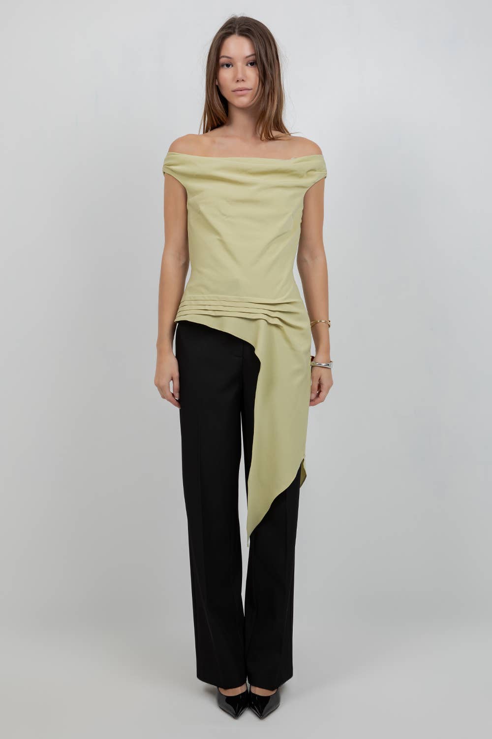 Yvonne Top in Green Fig